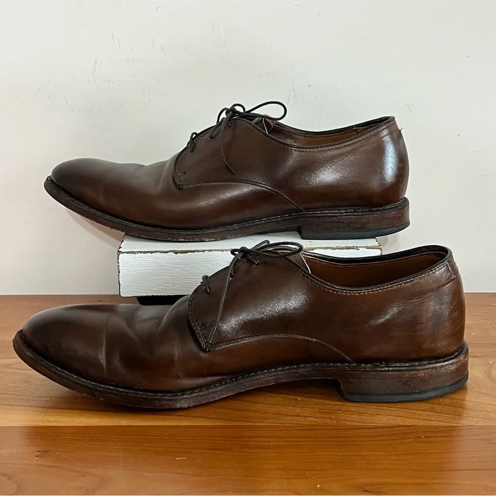 Allen Edmonds Kenilworth Brown Leather Derby Shoes Mens 9.5 D‎ Dress Bluchers
